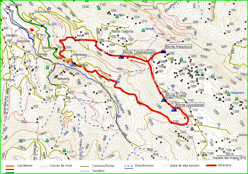 track Aranaz - Pico Ezkaitza - Pico Arainburu en Navarra