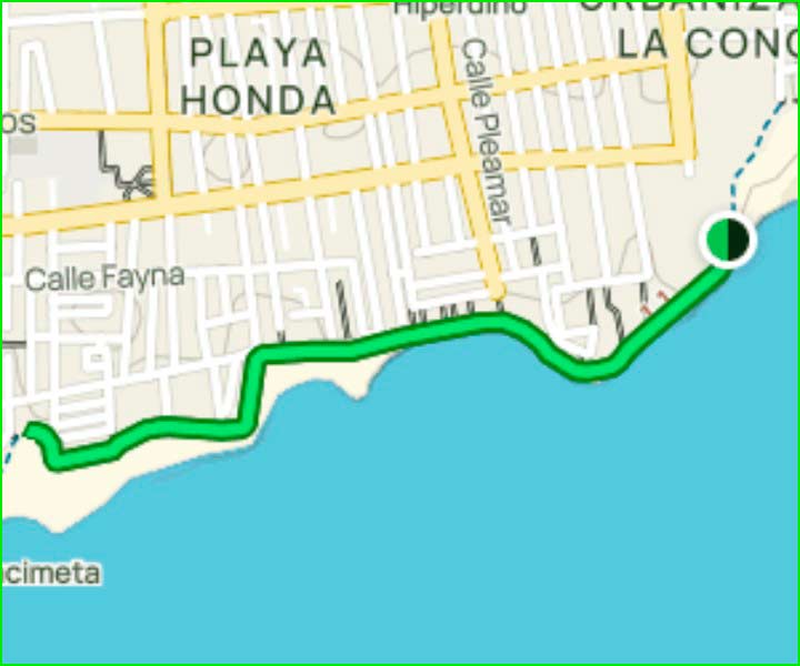 track Avenida Playa Honda en Lanzarote