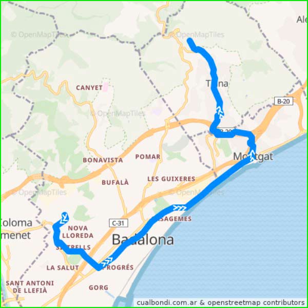 track Badalona a Barcelona en Barcelona