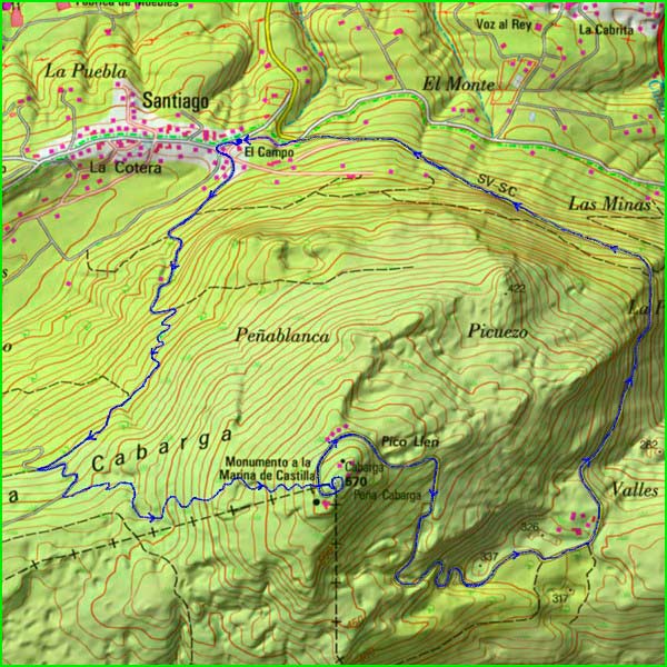 track Barrio El Campo - Pico Llen en Cantabria
