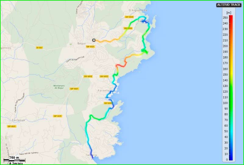 ruta Begur - Tamariu - Llafranc en Gerona