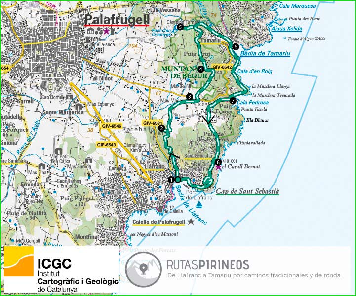 track Begur - Tamariu - Llafranc en Gerona