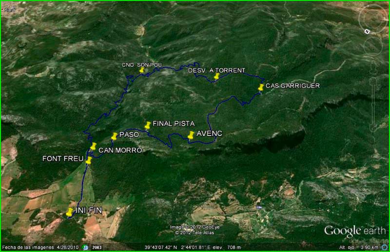 track Buñola - Avenc des Cans en Baleares
