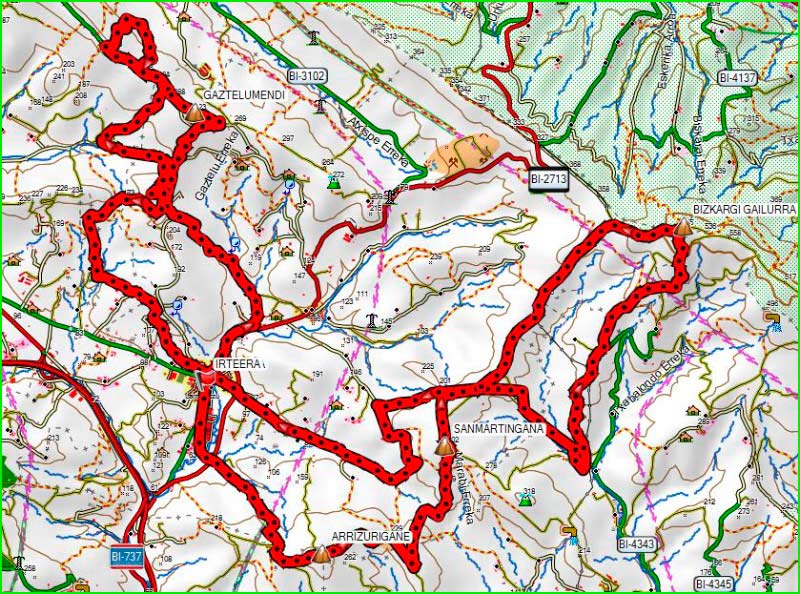 ruta Burdinezko Mendien burdinbide berdea en Vizcaya