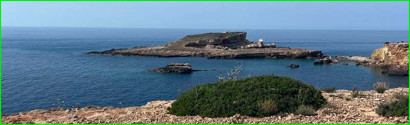 track Cala Benirràs - Es Caló de s'Illa - Puig de Cap de Bou en Baleares