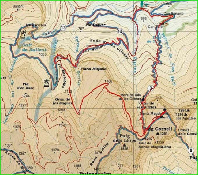ruta Camí del Mal Pas - Pla dels Matxos - Roc de l'Àngel - Turó d'en Cirers en Barcelona