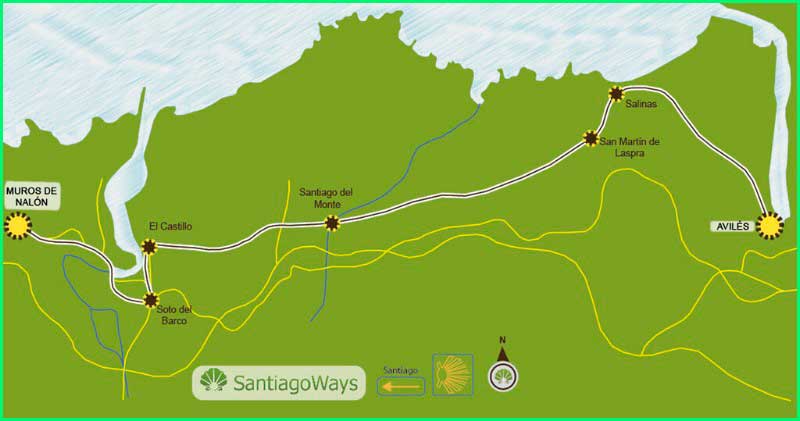 track Camino del Norte: Avilés a Muros de Nalón en Asturias