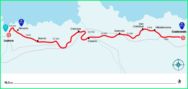 track Camino del Norte: Cadavedo a Lluarca en Asturias