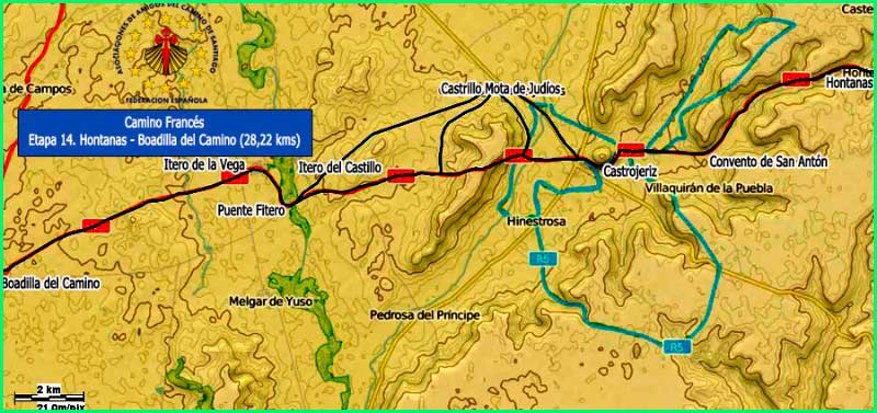 track Camino Francés: Hontanas - Boadilla del Camino en Burgos