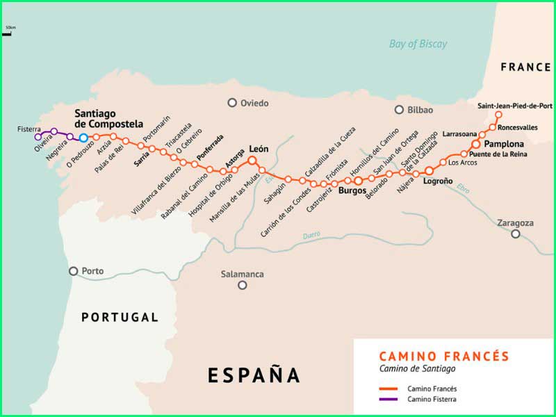 ruta Camino Francés: Melide - O Pino en La Coruña
