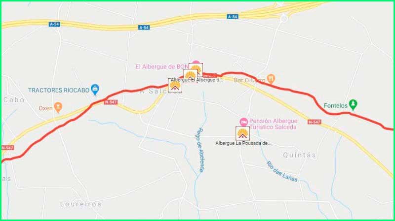 track Camino Francés: Salceda - San Paio en La Coruña