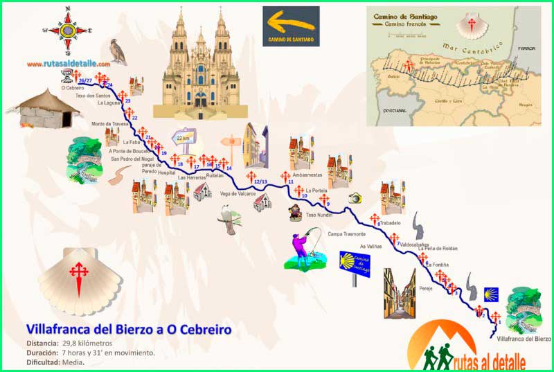 track Camino Francés: Villafranca del Bierzo - La Faba en León