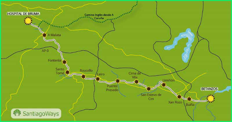 ruta Camino Inglés: Betanzos a Bruma en La Coruña