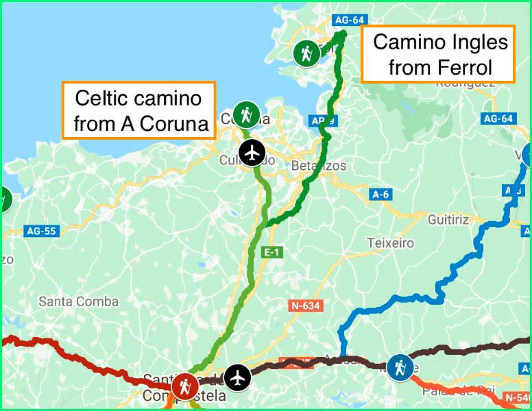 track Camino Inglés: Cuevas a Santiago de Compostela en La Coruña