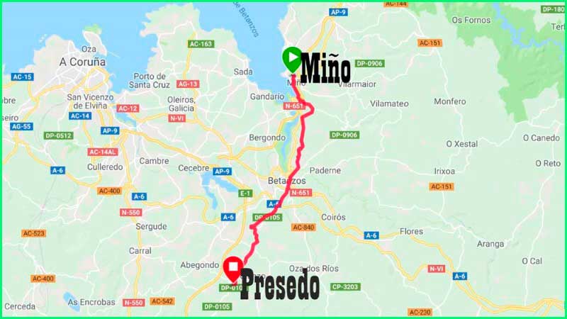 track Camino Inglés: Neda a Miño en La Coruña