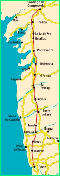 track Camino Portugués Central: Padrón - Santiago de Compostela en La Coruña