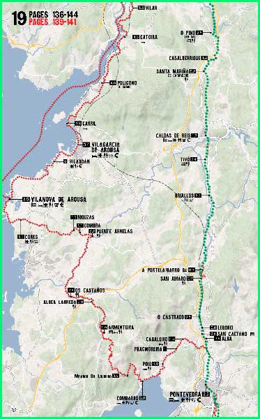 ruta Camino Portugués Central : Ribadelouro a Redondela en Pontevedra
