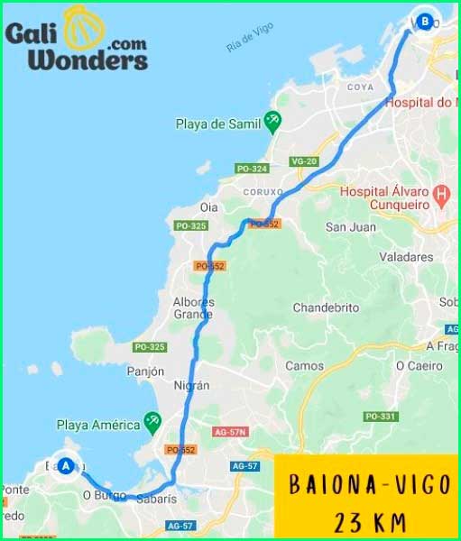 track Camino Portugués Costeiro: Bayona - Vigo en Pontevedra