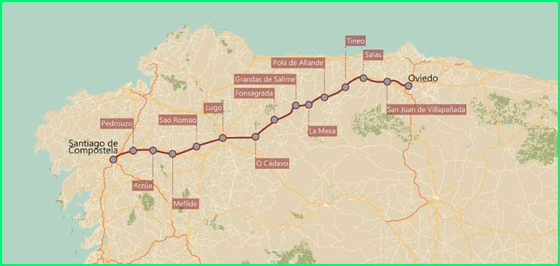 ruta Camino Primitivo: Oviedo - Cornellana en Asturias