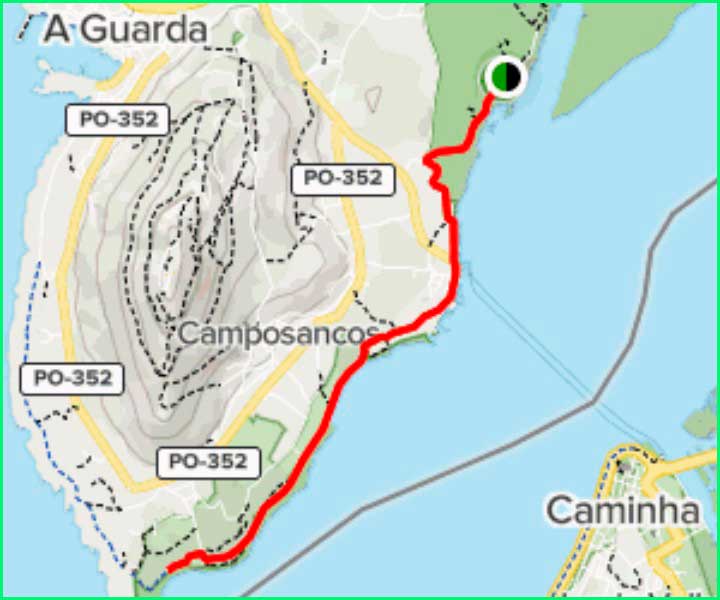 ruta Camping Santa Trega - Monte de Santa Trega en Pontevedra
